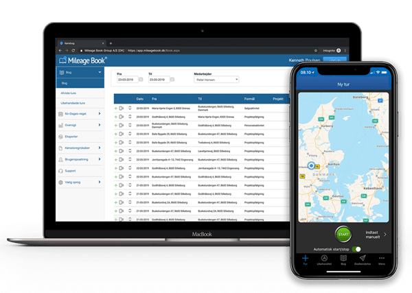 Mileage Book for phone and web