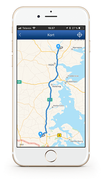 Ruteplan på mobilen