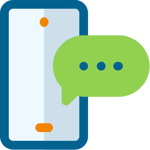 Chat på telefon ikon
