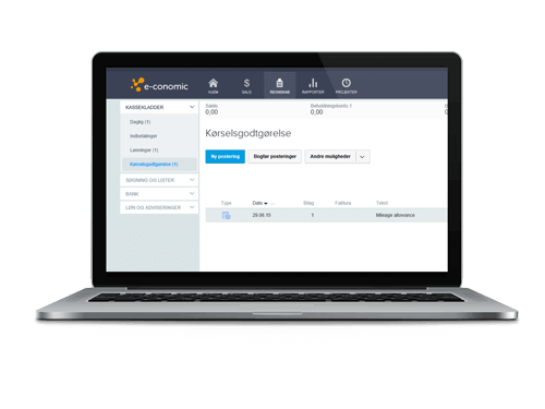 Mileage reimbursement in e-conomic