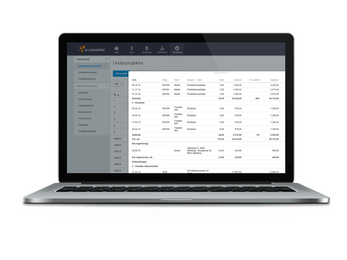 Project management in e-conomic