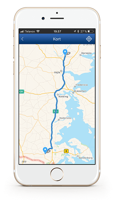 Mileage Book route on mobile phone