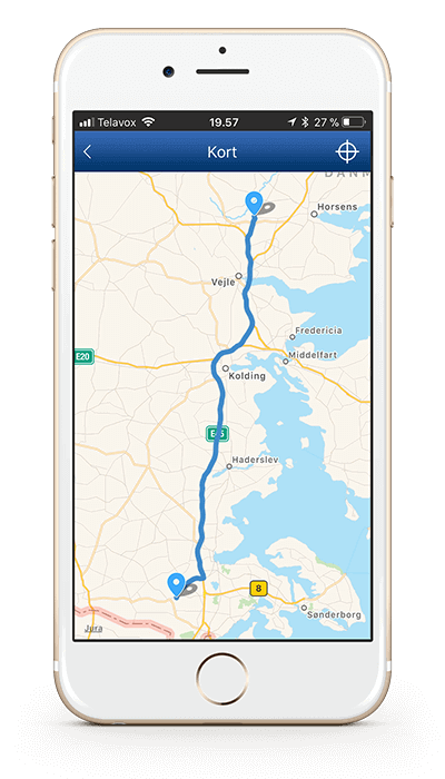 Route on mobile phone